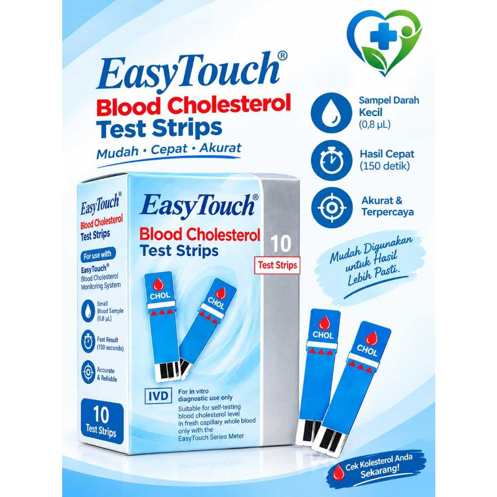 EASY TOUCH Kolesterol Strip 10pcs / Strip Kolesterol Easy Touch