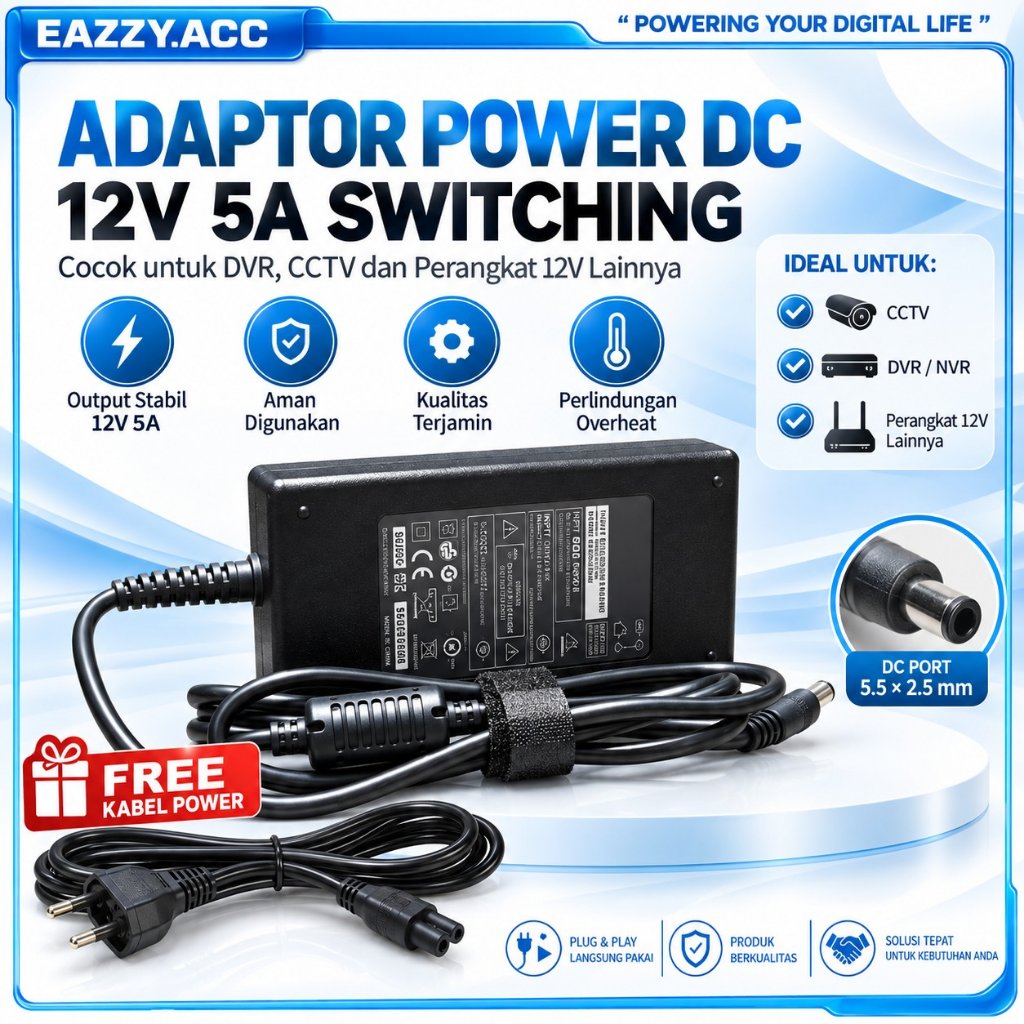 Adaptor Power DC Sony 12V 5A | Anyvision 12V 5A 6A SWITCHING / DVR / CCTV