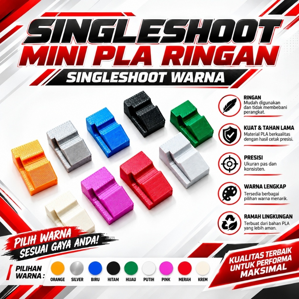 SINGLESHOOT MINI PLA RINGAN SINGLESHOOT WARNA