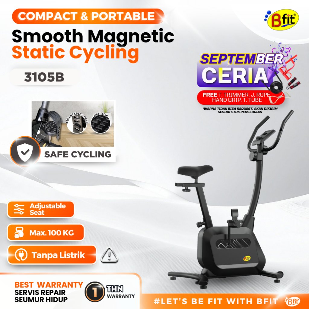 Sepeda Statis BFIT 3105B Magnetic Bike Sepeda Olahraga Cardio Murah Portable Alat Fitness Gym