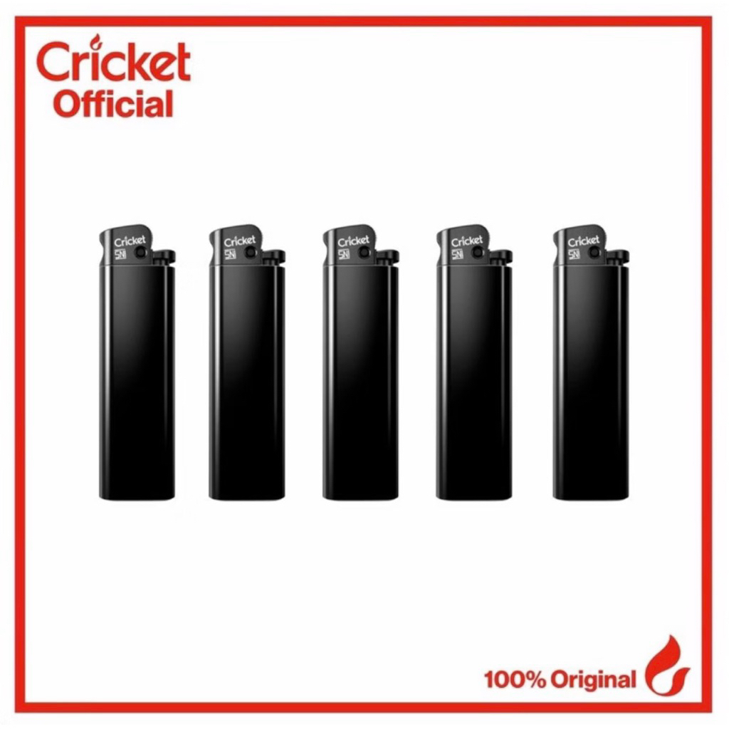 Korek Cricket Polos Mancis Original Warna Gelap Hitam