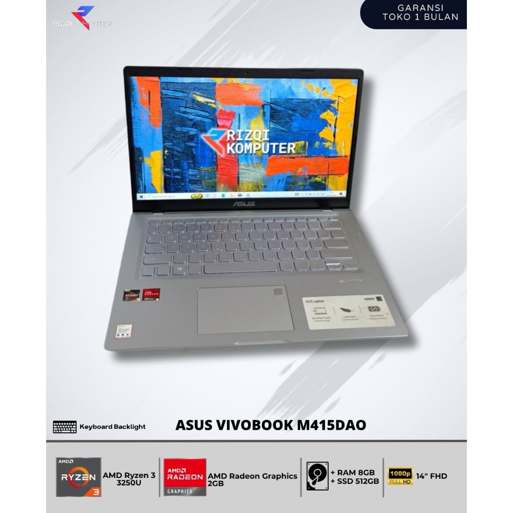 ASUS VIVOBOOK M415DAO AMD Ryzen 3 3250U RAM 8GB SSD 512GB sby