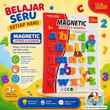 Mianan Angka Numerik & Abjad Huruf Magnetic Letters HM1177a Huruf Tempelan Kulkas