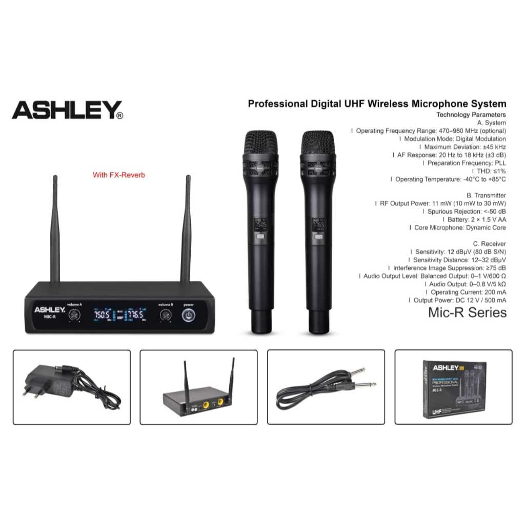 MIC WIRELESS ASHLEY MIC R SERIES BISA UBAH REVERB