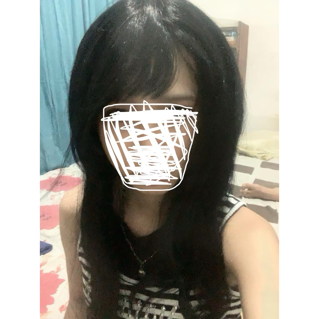 wig akemi second preloved rambut palsu half lace mermaid wave