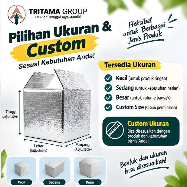 Thermal box Ukuran Bisa Custome Food Es Mambo Thermal Kardus Foil Tebal Thermal Insulation Box Coole