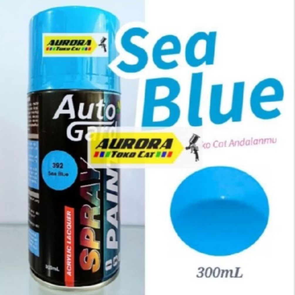 Pilok AutoGard Sea Blue 392 Biru Laut Solid Mengkilap 300ml | Cat Semprot Auto Gard Sepeda Motor Mob