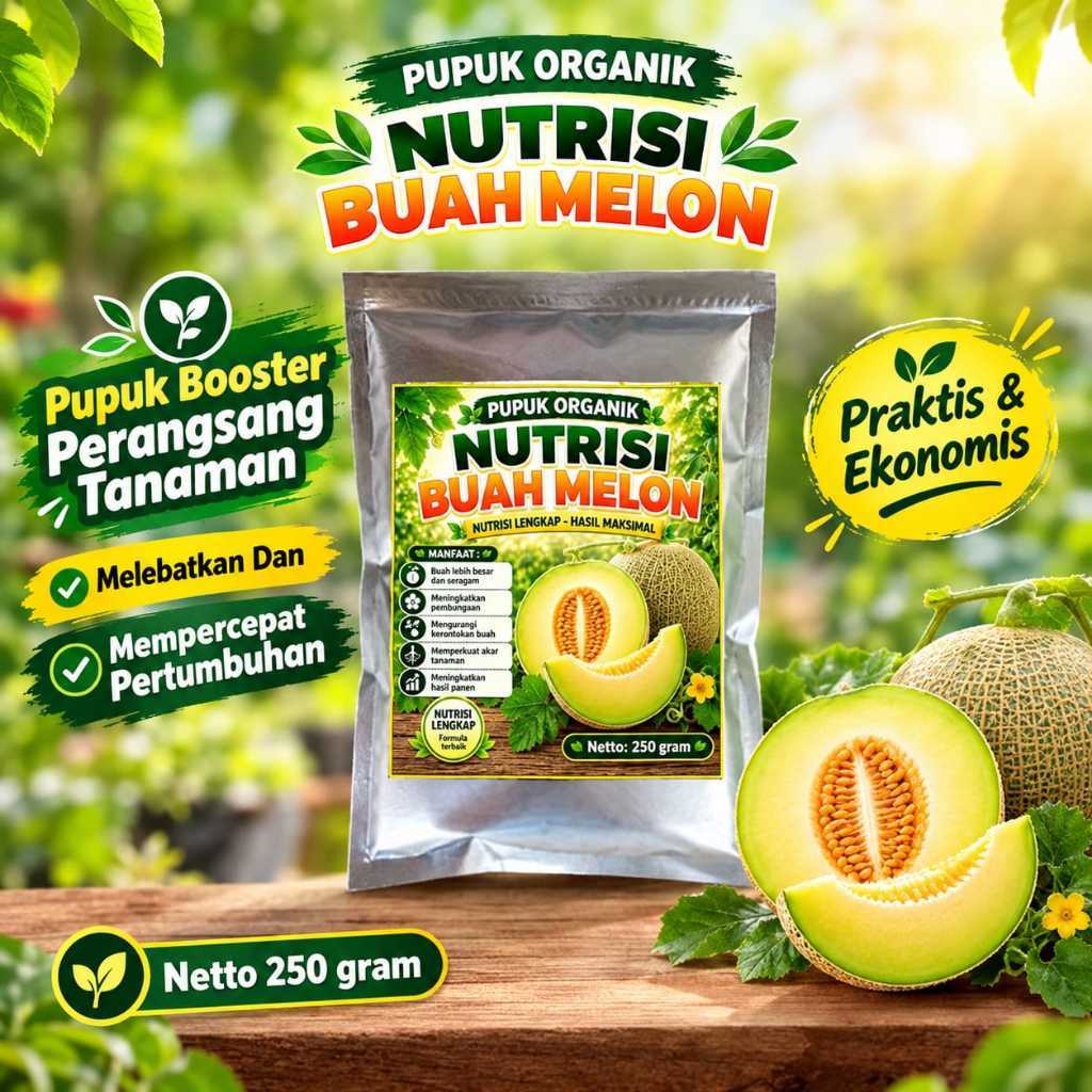 Pupuk Organik Nutrisi Pelebat Tanaman Buah Melon 250 gram