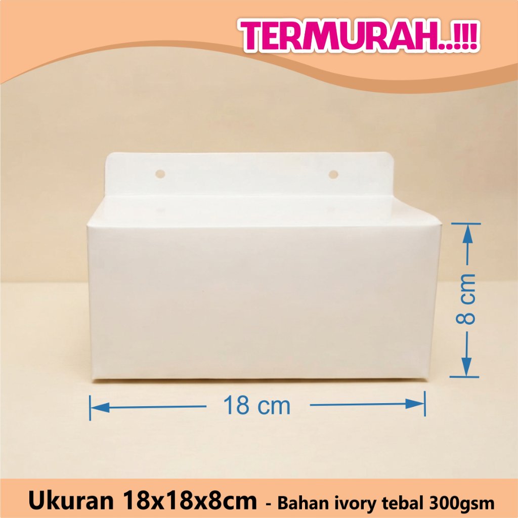 Box 18x18x8 cm box mangkok besar bahan ivory putih polos