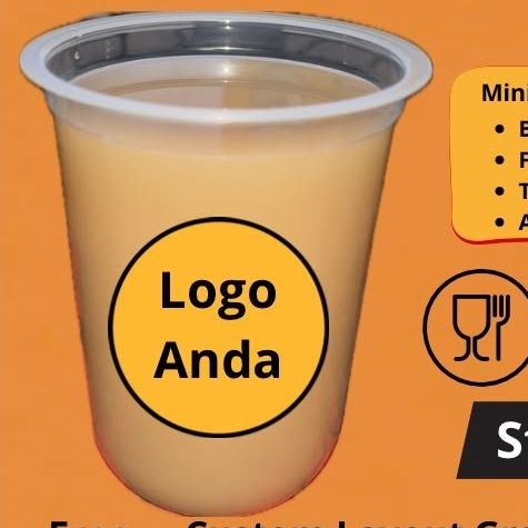 Gelas Cup PP Oval 16oz 8gr | Sablon Gelas Cup PP Oval