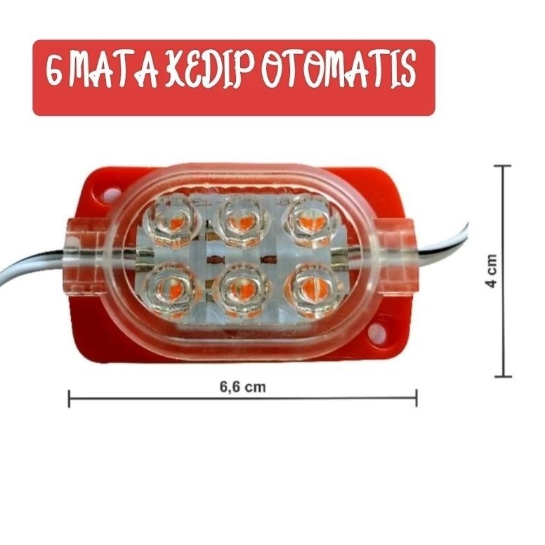 LAMPU LED KEDIP STROBO MATA 6 led kolong led bak truck 12 dan 24 volt kedip otomatis