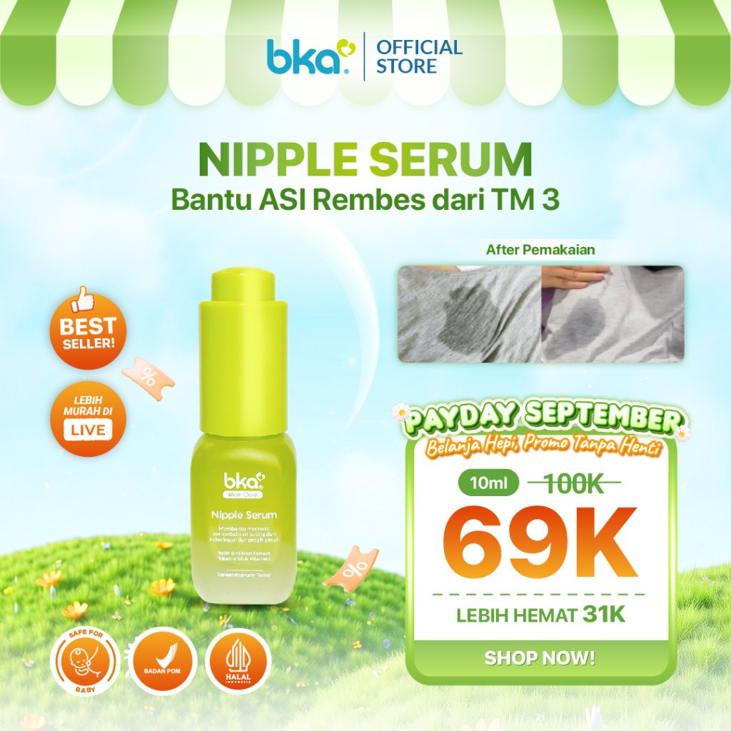 Nipple Serum BKA isi 10ml - Serum ASI Rembes Bumil - Serum Puting Lecet Halal Food Grade – Aman Jika Tertelan Bayi & Terdaftar BPOM - Meminimalisir Puting Lecet |  Pelembab Bumil | Perawatan Puting dari Masa Kehamilan | Pembersih Puting Kotor