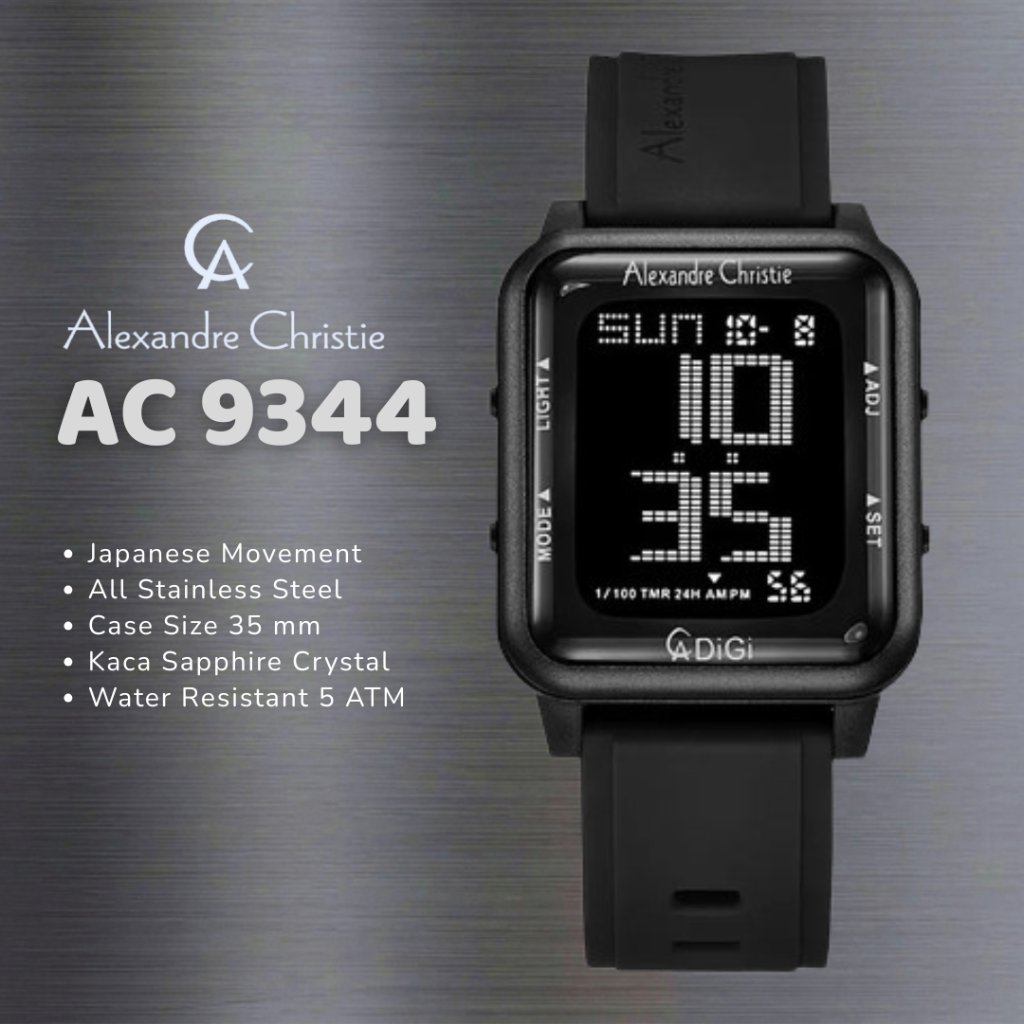 Jam Tangan Wanita Alexandre Christie AC 9344 / AC9344 Digital Rubber Original Garansi 1 Tahun