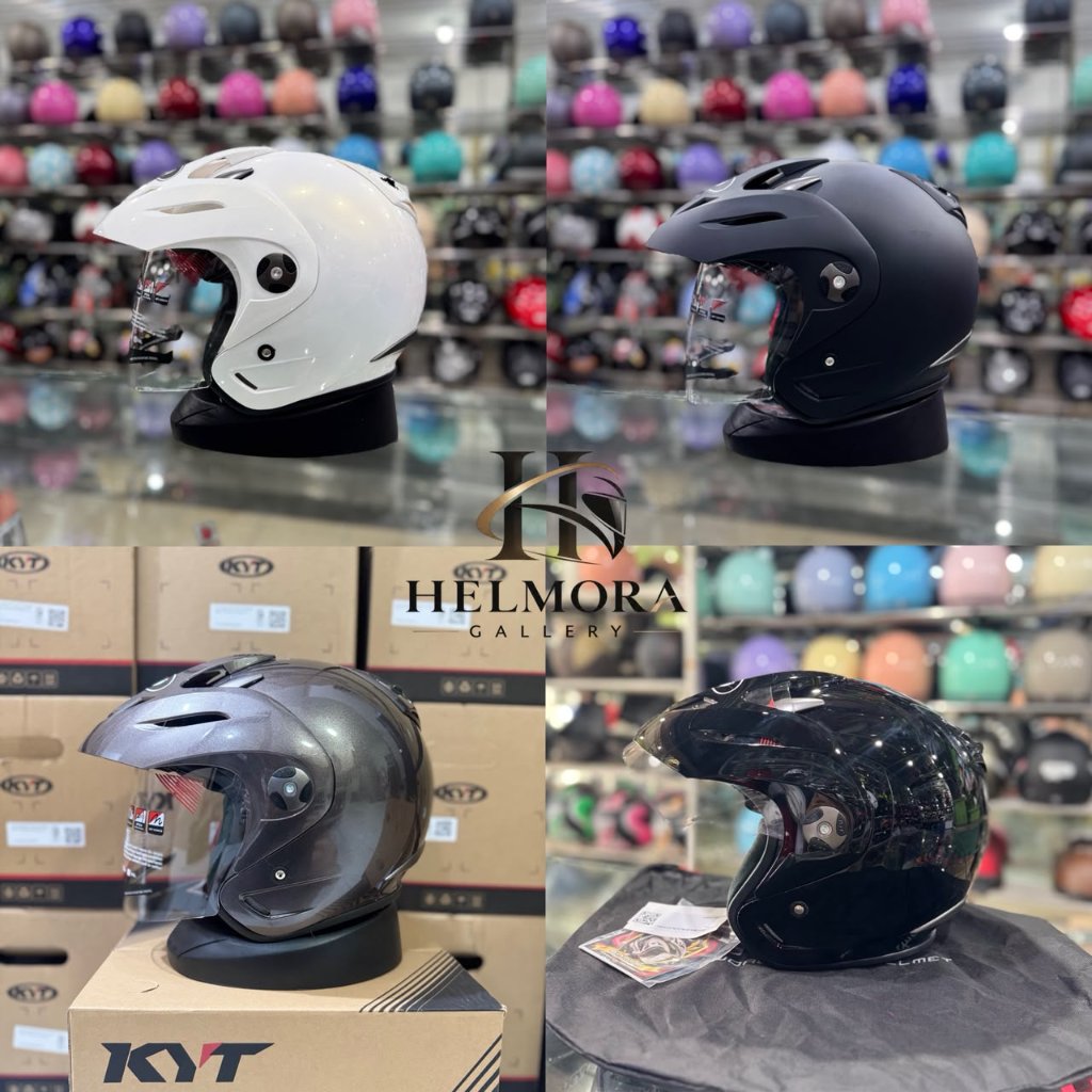 Helm KYT Romeo Solid (Visor Clear) Varian Warna / Helm Half Face KYT Romeo Polos SNI DOT