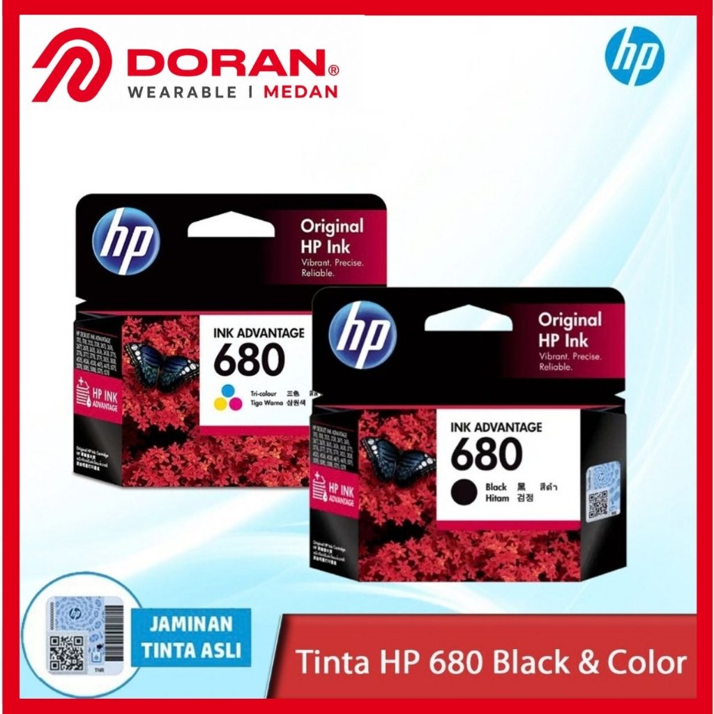 Tinta Printer HP 680 Black | Tinta Printer HP 680 Tri Colour Cartridge Original