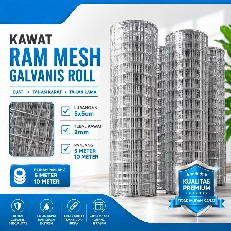 Kawat Ram Mesh Galvanis Roll 5 CM