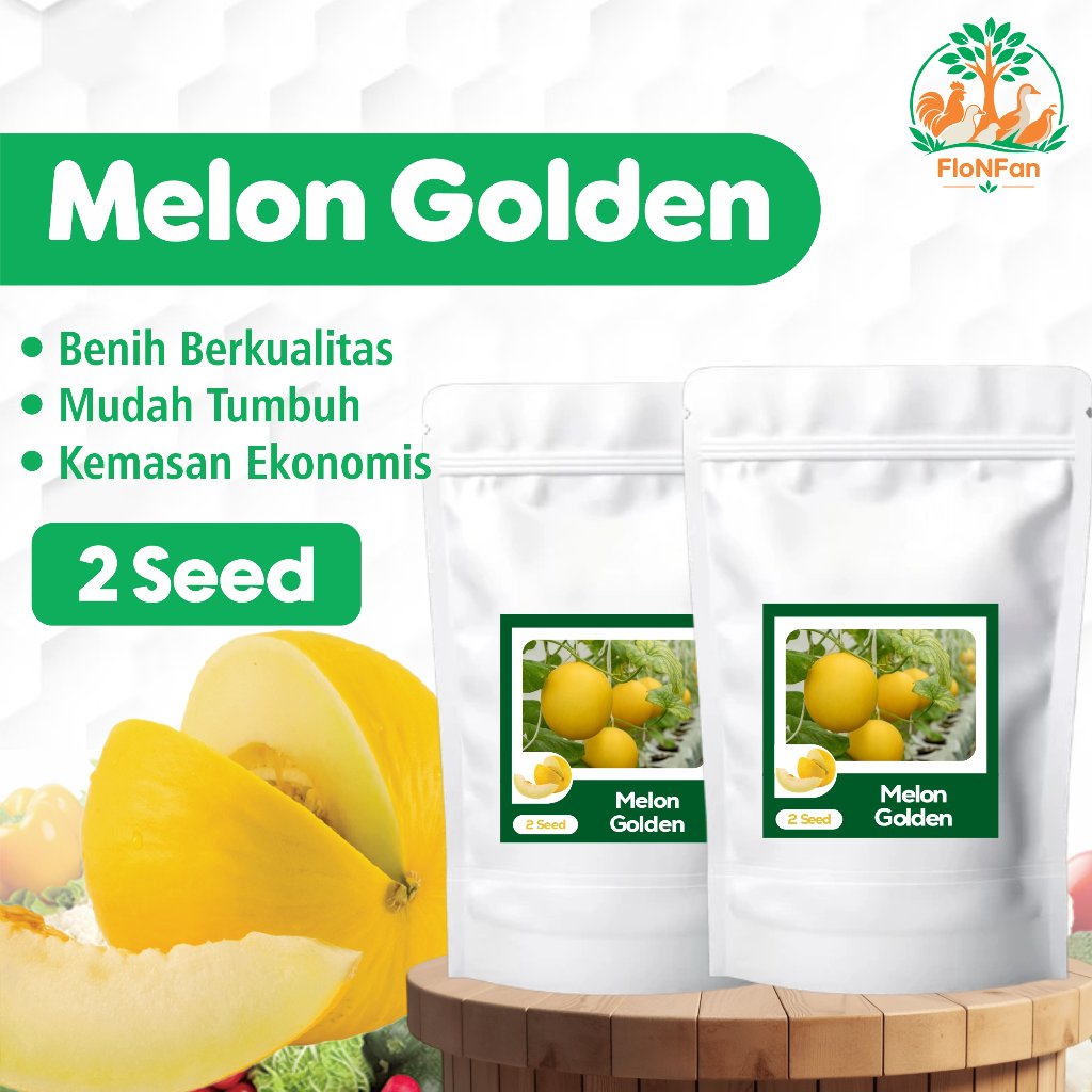 2 Biji Benih Melon Golden Buah Melon
