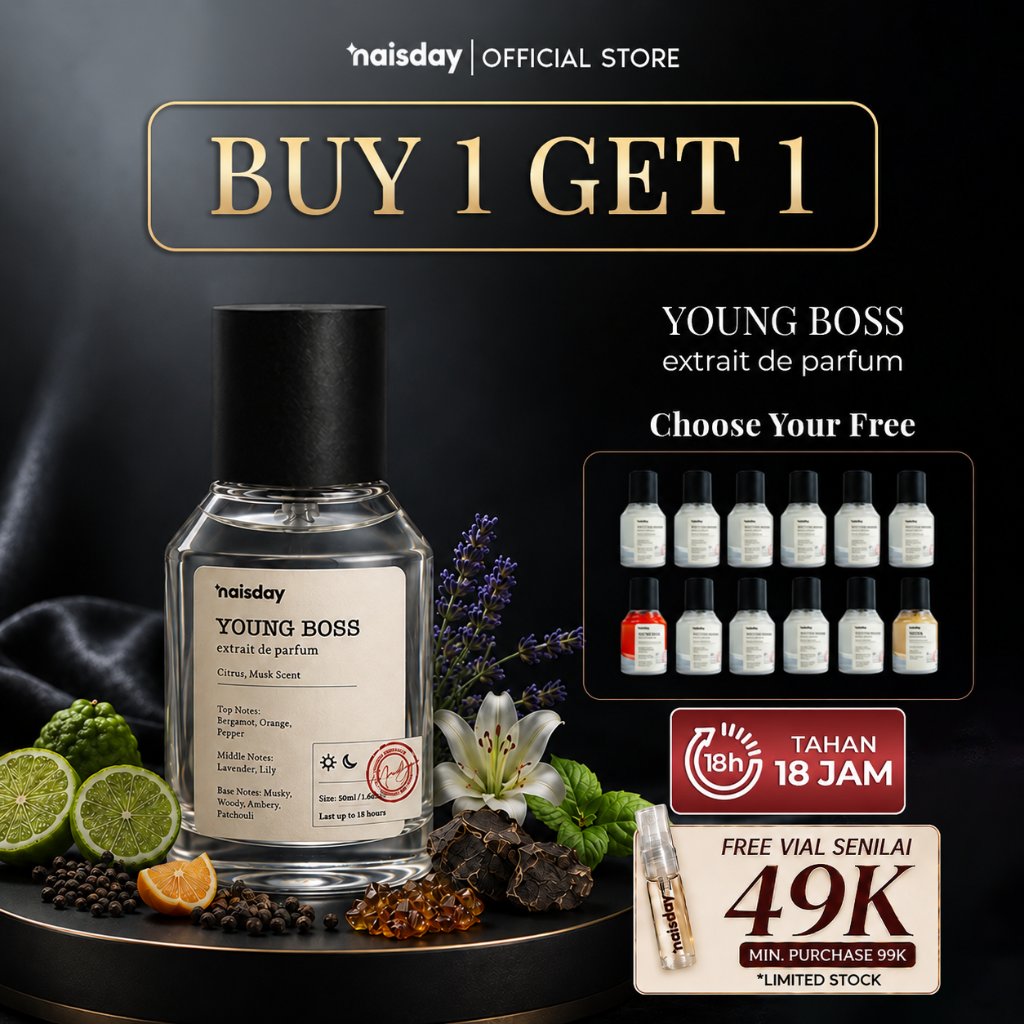 [BUY 1 GET 1] Bundle Extrait de Parfume Young Boss – Parfum Laki-laki Unisex Extra Long Lasting Minyak Wangi Tahan Lama Segar Fresh 30ml