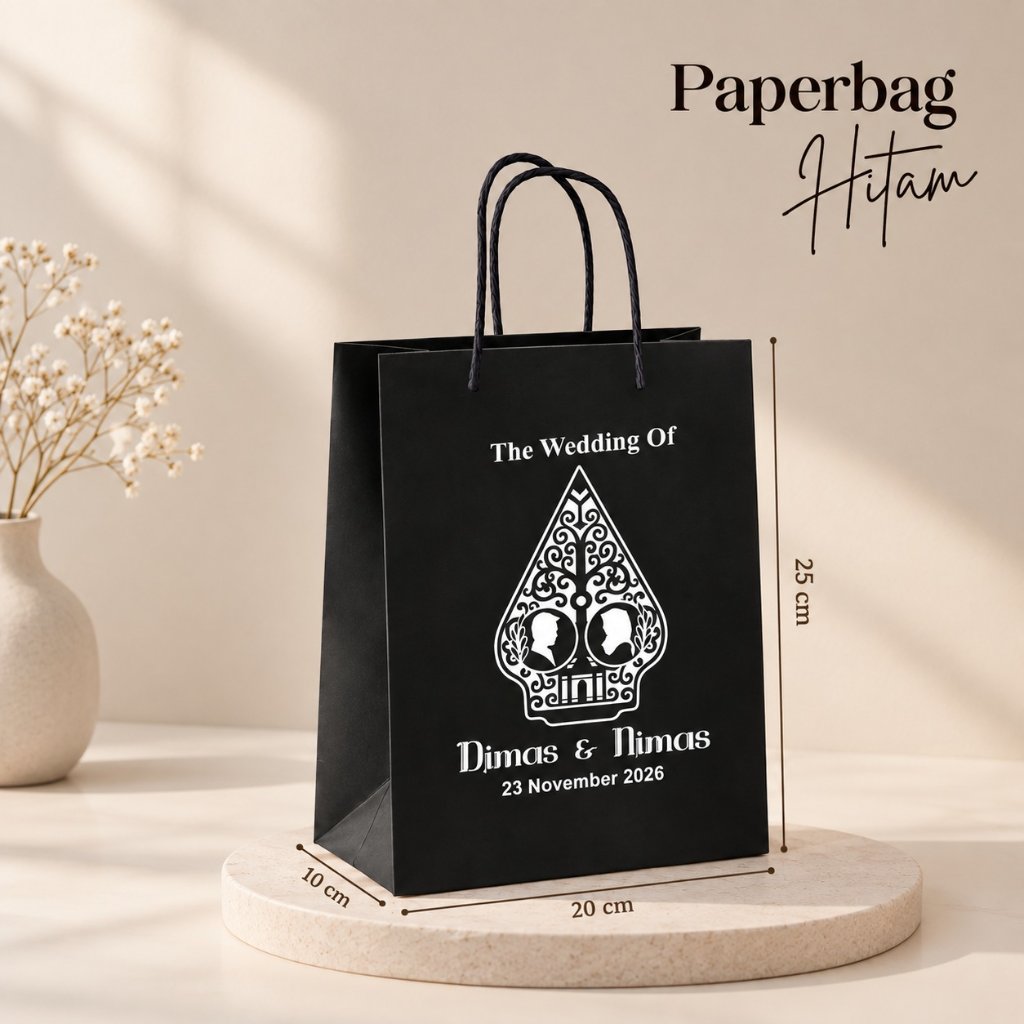 Paket Paper Bag Custom Sablon Kraft | Tas Souvenir Pernikahan Hajat Khitan Custom