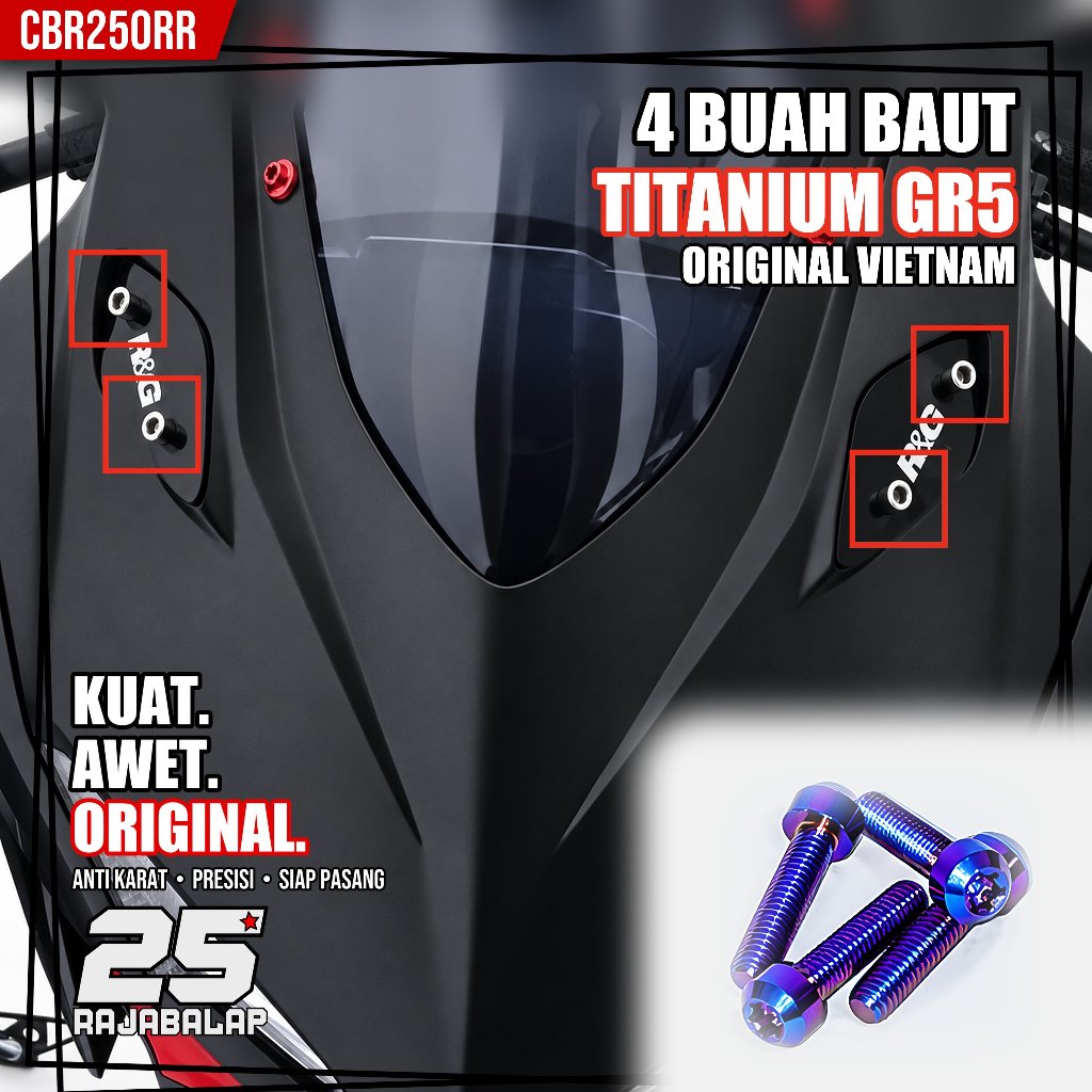 4 Baut Mirror Blanking Titanium GR5 CBR250RR CBR 250RR Honda
