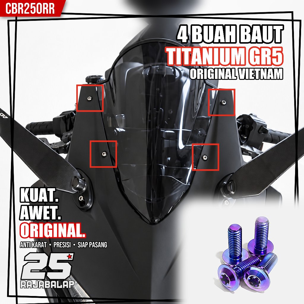 4 Baut Windshield Visor Titanium GR5 CBR250RR CBR 250RR Honda