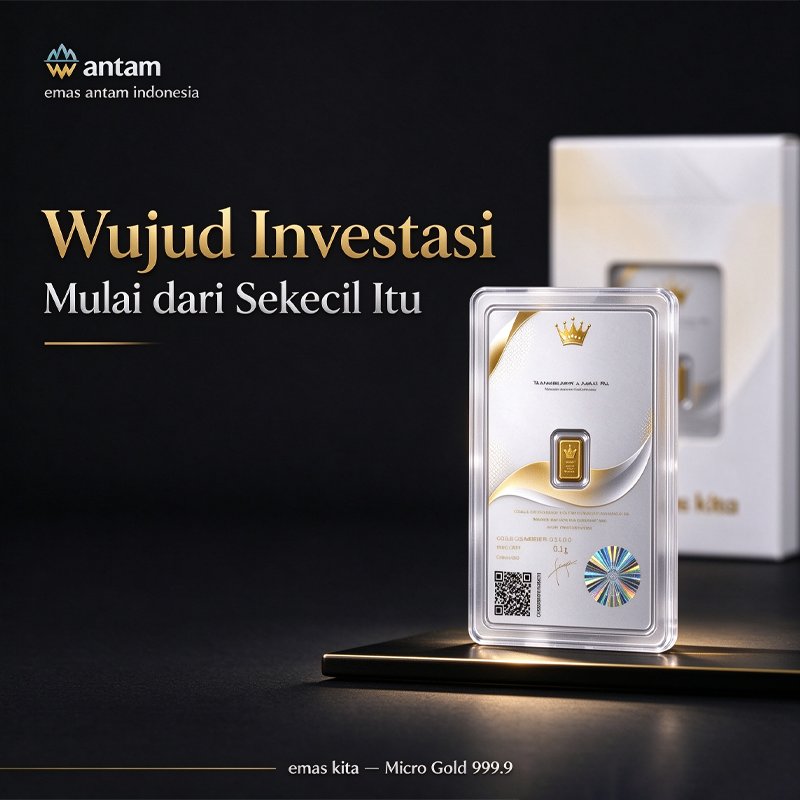 Emas ANTAM 0.25 Gram 24K Original Kemurnian 99.9% Bersertifikat Cocok untuk Koleksi dan Hadiah