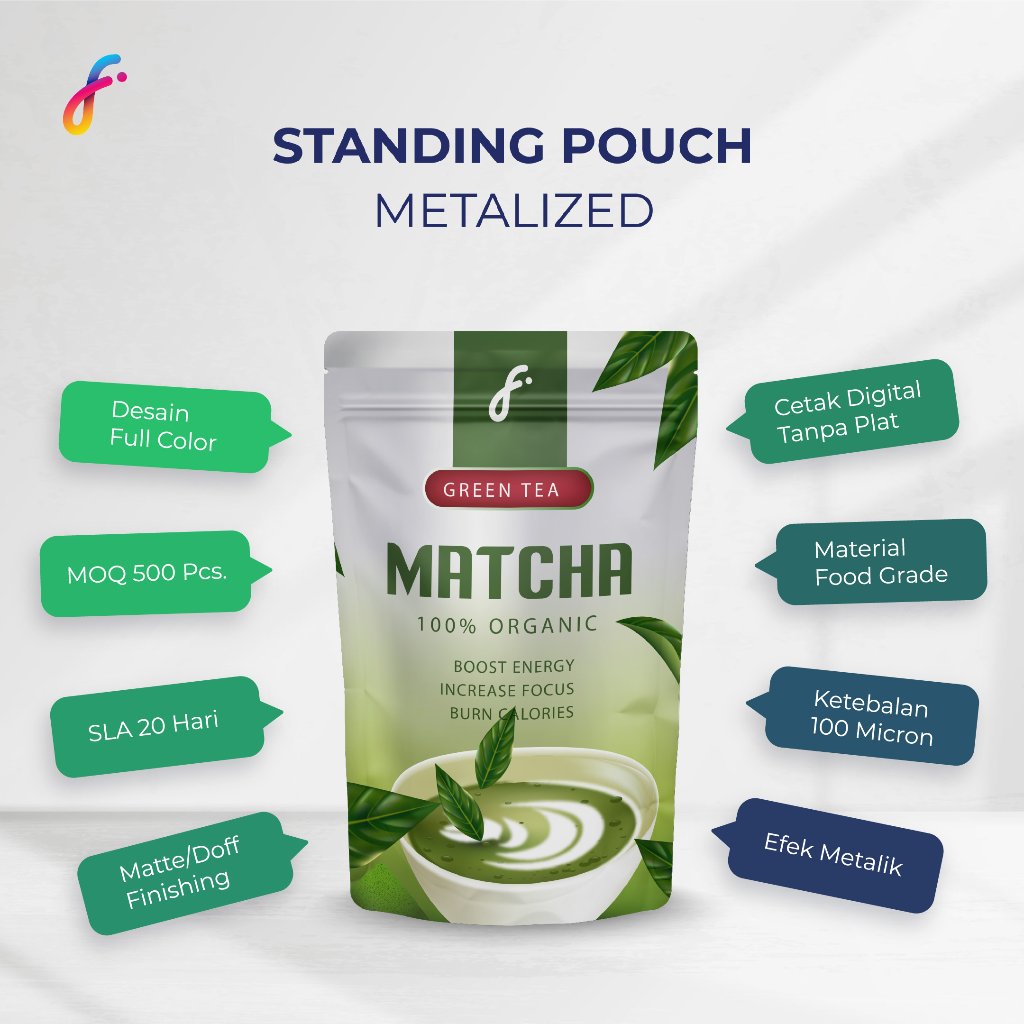 FlexyPack - Standing Pouch Full Printing Ukuran 10x15cm Custom Kemasan Snack Powder