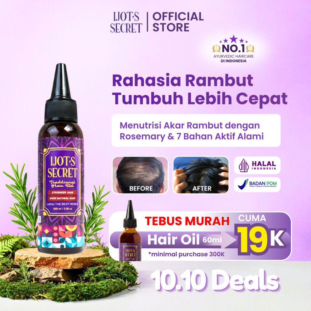 [SIZE JUMBO] Ijot's Secret Traditional Hair Oil - Minyak Rambut Menyuburkan Rambut dan Mengurangi Kerontokan