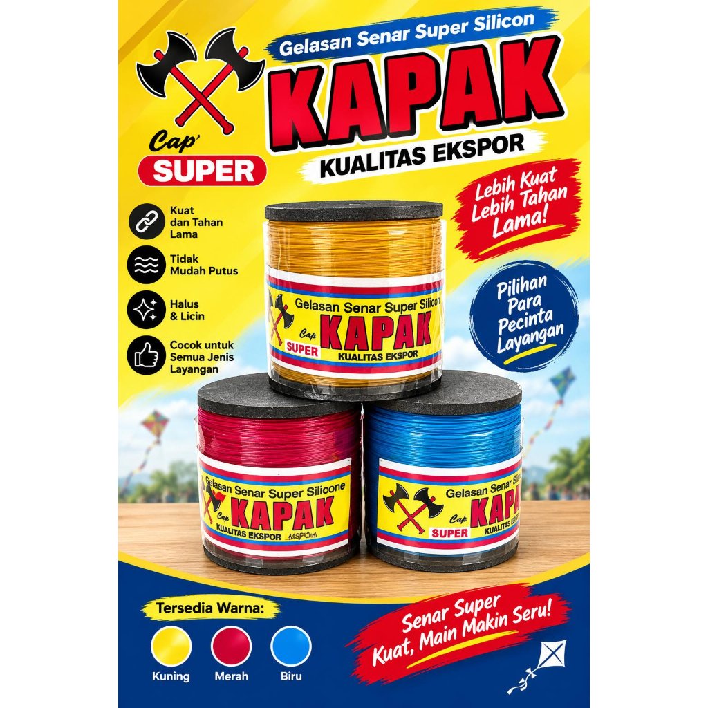 Senar Layangan  Cap Kapak Tipe Sasak Padi