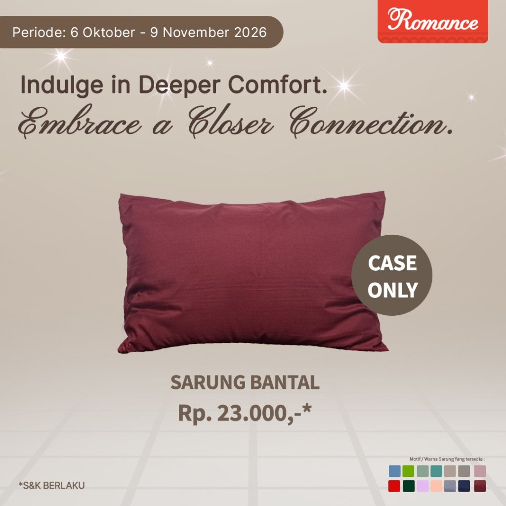 Romance - Sarung Bantal Guling Premium (Romance Grosir)