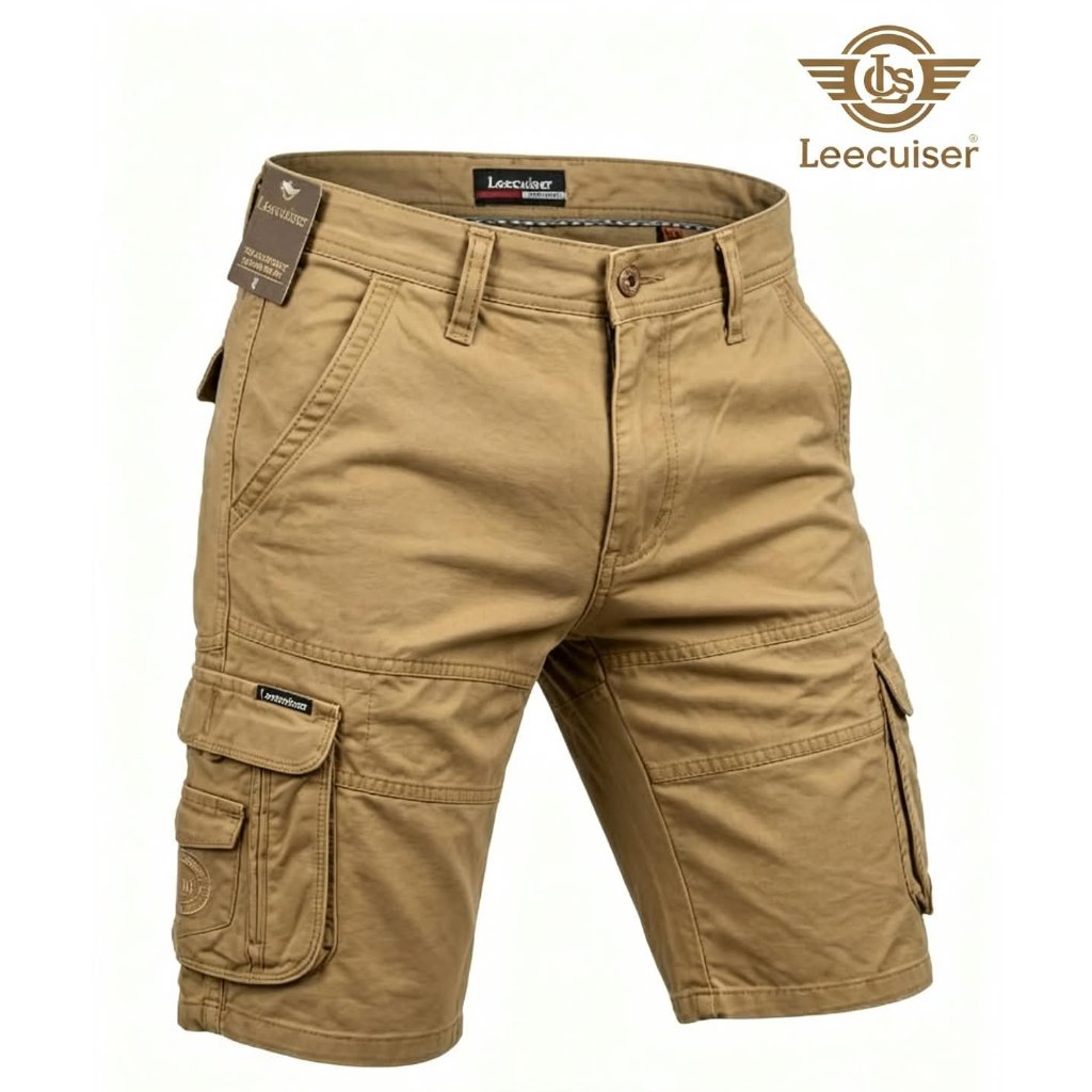 Celana pendek Cargo Pendek Cardinal Pria LEECUISER Original Cargo Pendek Cardinal Pria Bahan Katun