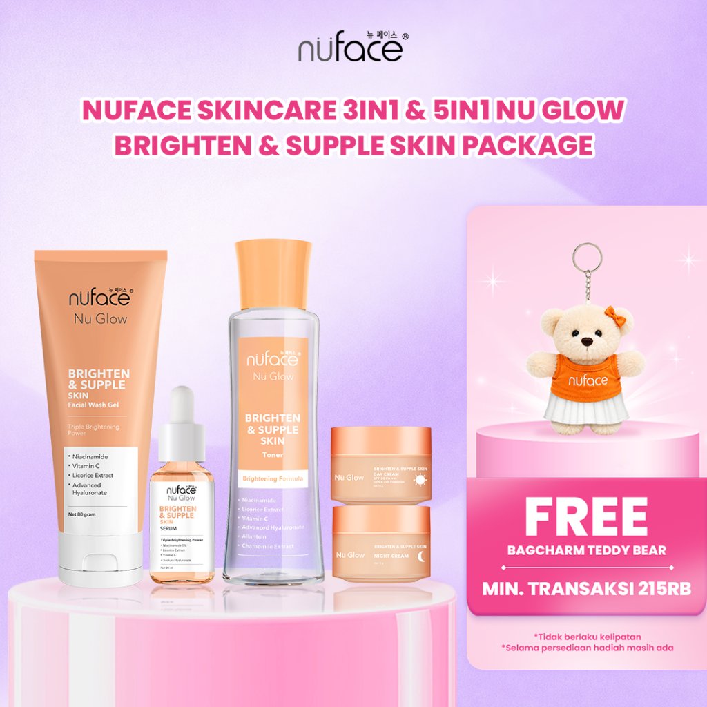 Nuface Skincare 3in1 & 5in1 Nu Glow Brighten & Supple Skin Package/Skincare Wajah/Skincare Murah/Pak