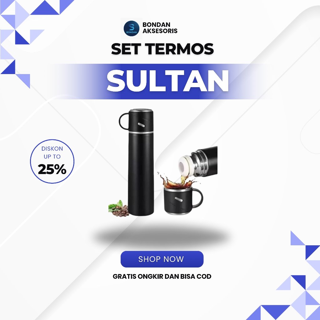 Set Termos Sultan 3in1 Termos Cangkir Botol Stainless Steel