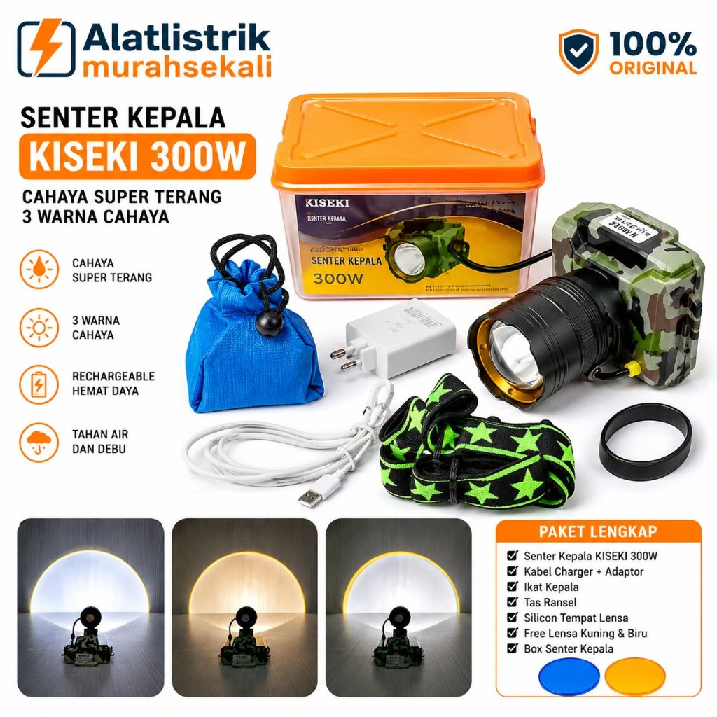 SENTER KEPALA KISEKI CK-ZOOM 12 DL 300W ASLI ORIGINAL