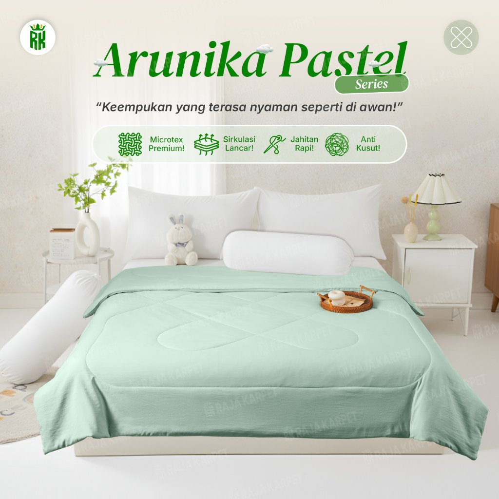 RAJA KARPET  Selimut Premium Arunika Pastel Series Slimut Warna Pastel Elegan Bed Cover Tebal Sedang