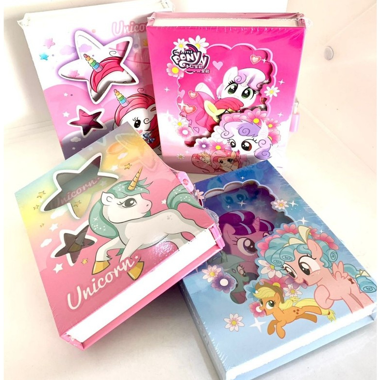 buku diary kunci gembok 64K BT21 character lucu