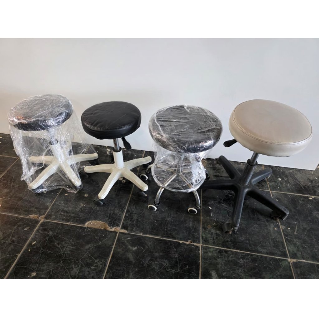 Kursi Bulat Hidrolik Salon Beroda Second - Bangku Kerja Facial / Barber / Aesthetic