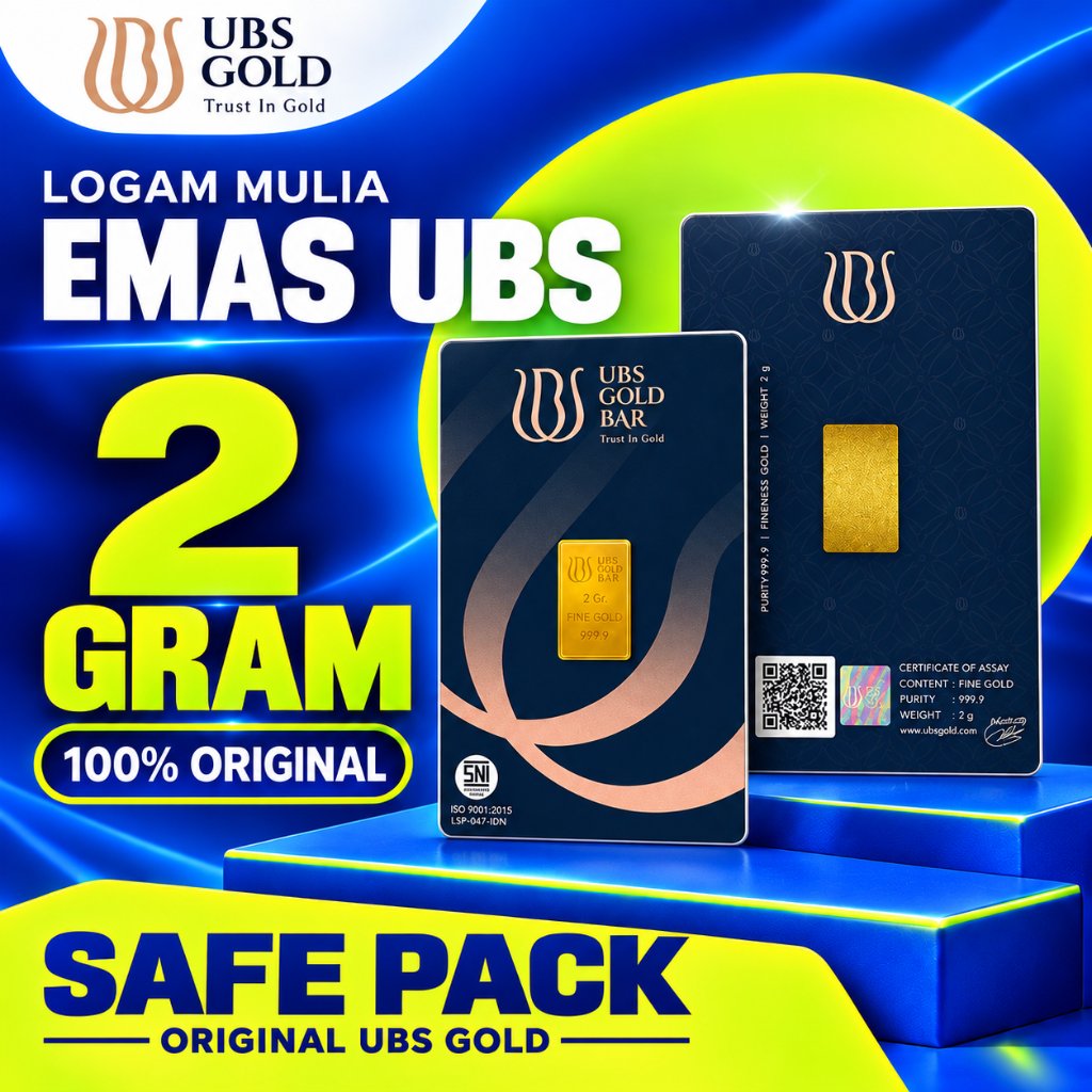 2 GR (GRAM) GOLDBAR/LOGAM MULIA/LM/EMAS BATANGAN UBS BERSERTIFIKAT - 2g Retro