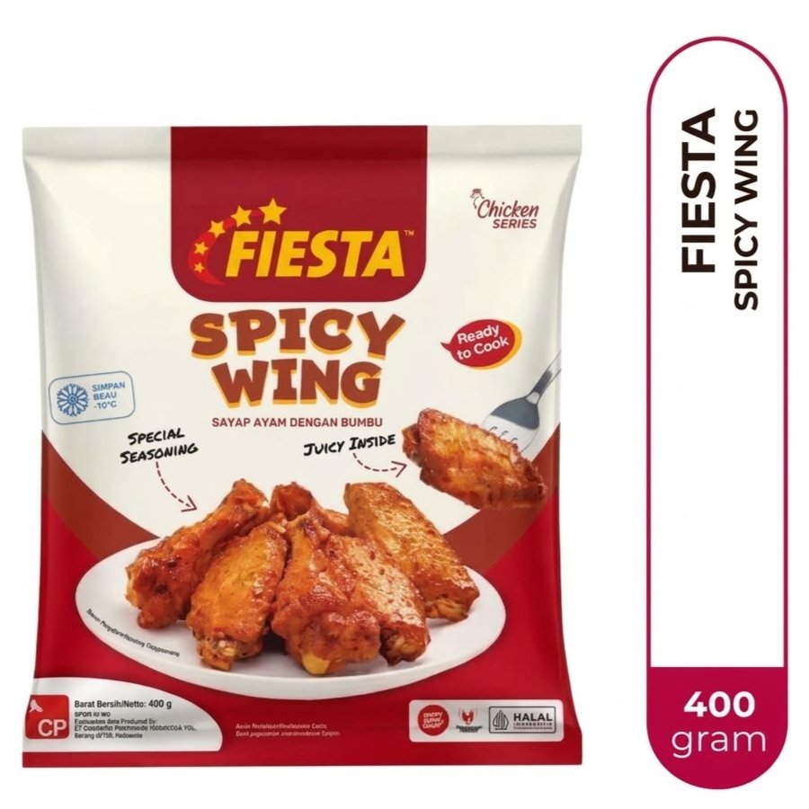 Fiesta chiken spicy wings 400Gr | Fiesta Sayap Ayam Berbumbu Siap Masak