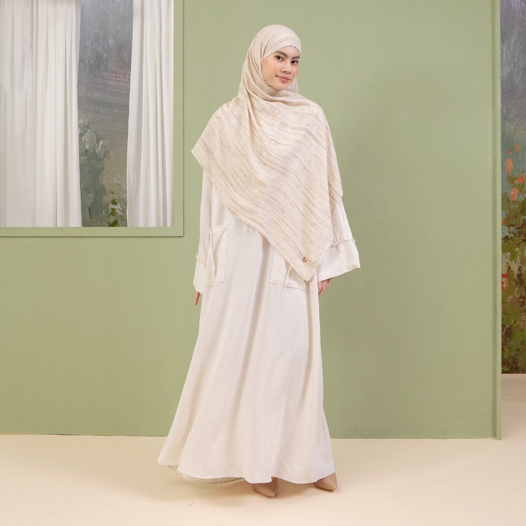 Lozy Hijab - Zena Abaya (Abaya Dress Bahan Katun Linen Pocket Unfinished Haji dan Umrah)