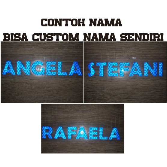 Stiker Cutting Nama / Huruf  Reflektif (EGP) untuk Mobil atau Motor Dll.