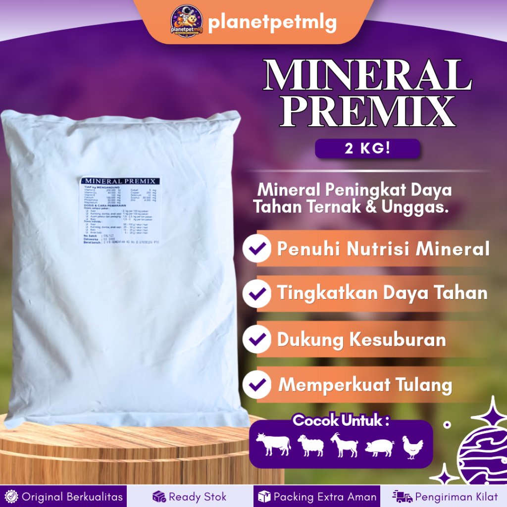 MINERAL PREMIX 2 KG TMC - Vitamin Mineral Untuk Meningkatkan Daya Tahan Pada Ternak & Unggas.