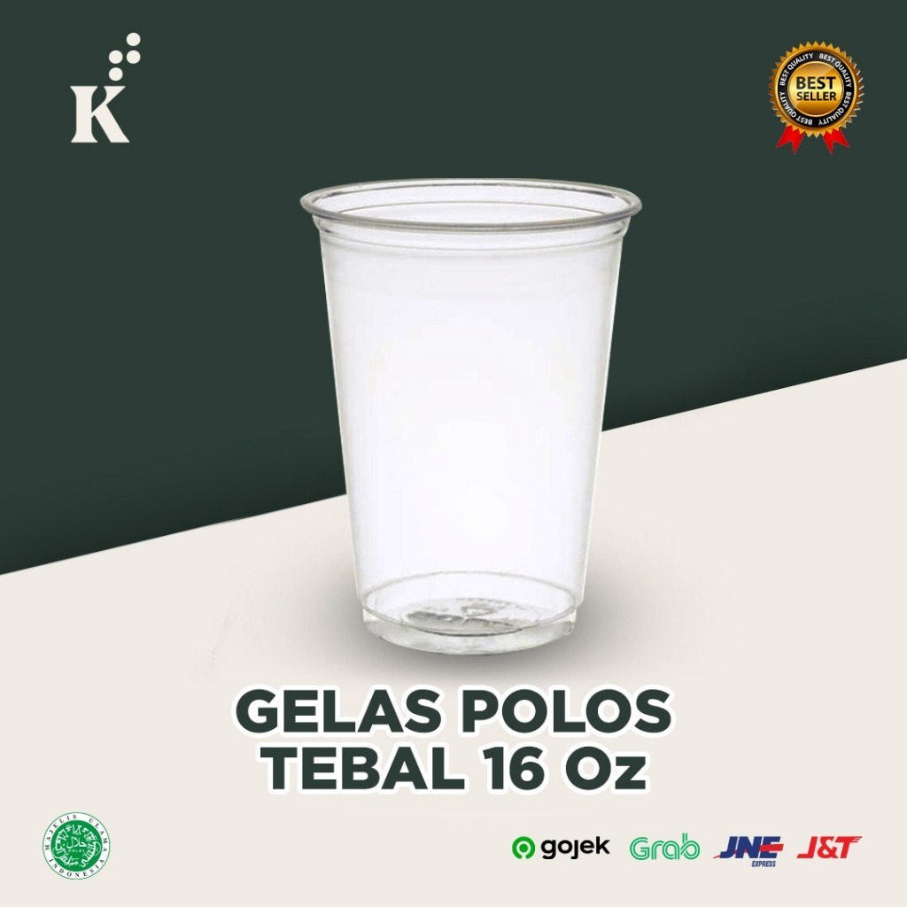 Gelas Polos Tebal 16 Oz Isi 50 Cup