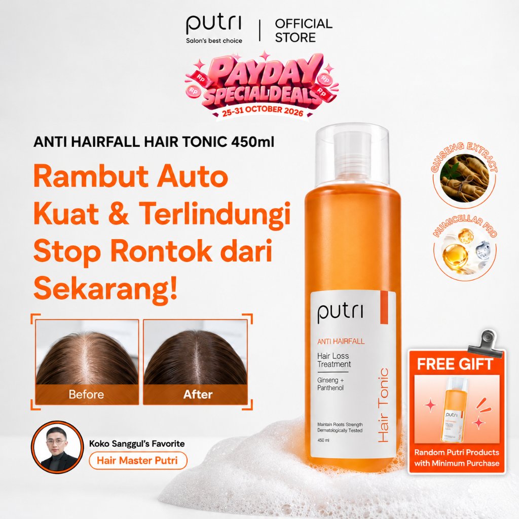 [PRODUK TERLARIS] Putri Anti Hairfall Hair Tonic 450mL | Anti Rambut Rontok, Hair Loss | Tonik Rambu