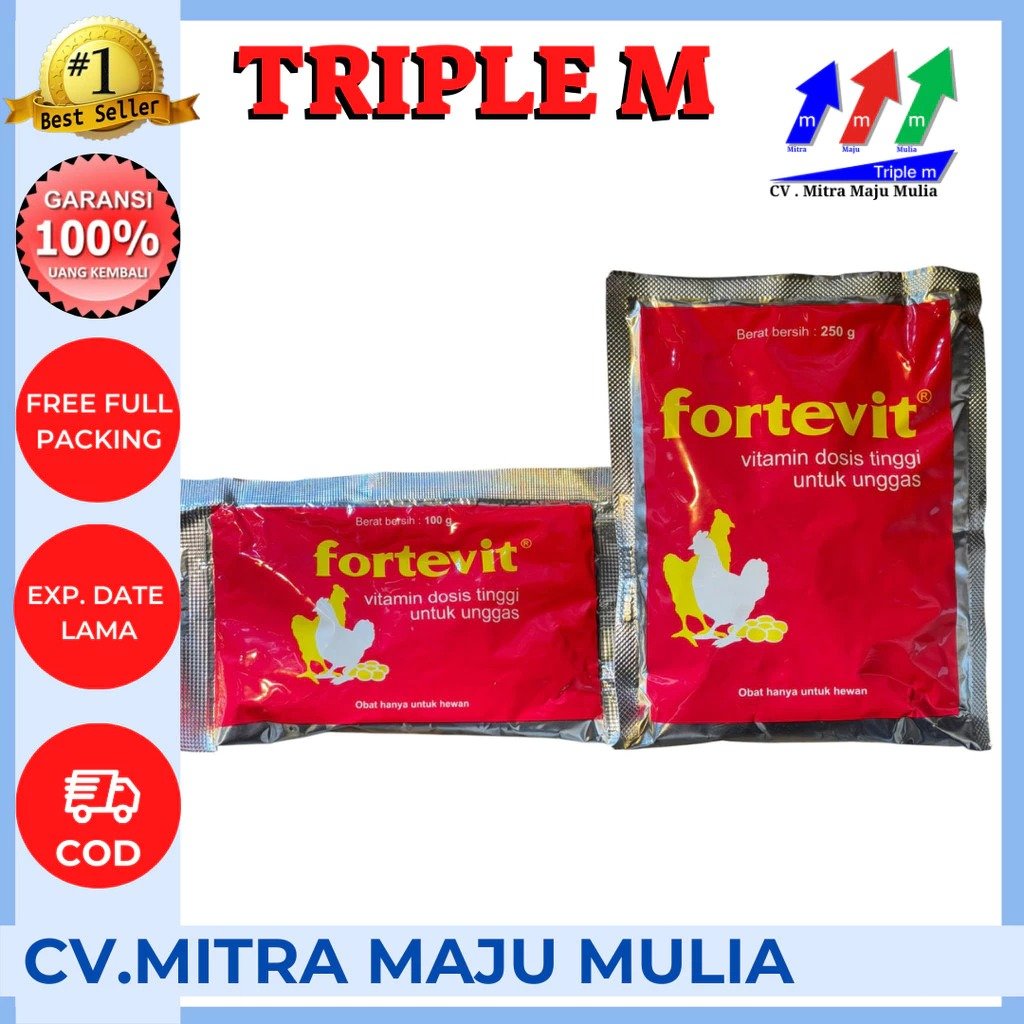FORTEVIT 1kg dan 250 gram - Vitamin Dosis Tinggi Untuk Unggas