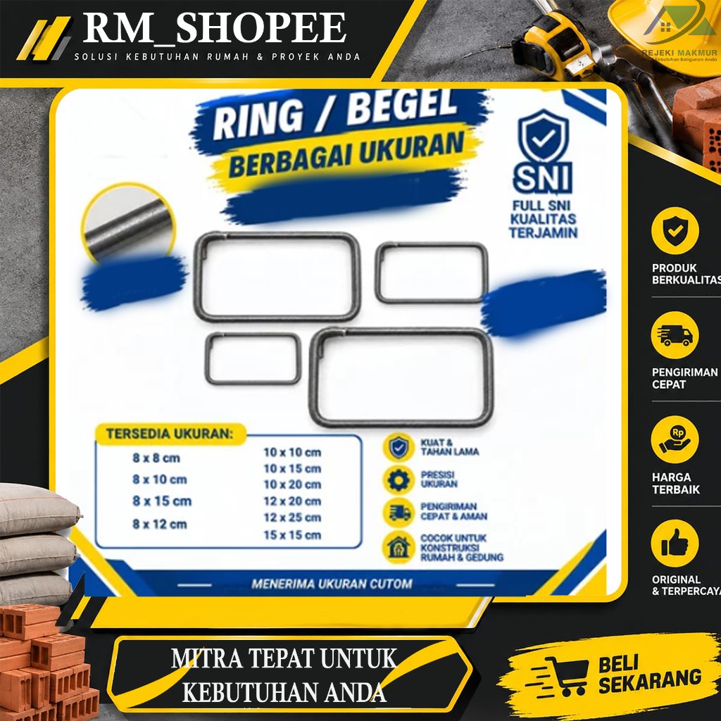Ring Behel Besi Beton siap pakai 7x12 | Ring Cincin Behel