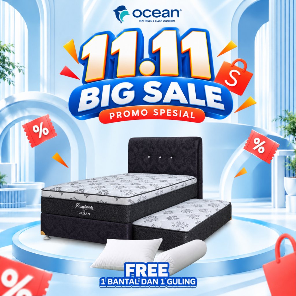 OCEAN SPRINGBED - 2 IN 1 / KASUR DORONG / MATRAS ANAK / BED DORONG 2 IN 1 PASSIONATE 120 BY OCEAN