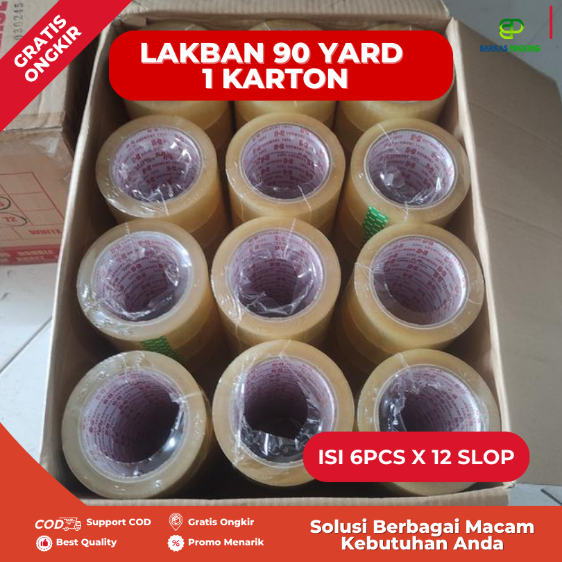 

(1 KARTON ISI 12 SLOP) Lakban 90 Yard Bening Coklat Harmony Kuat - Solatip Tebal COD - Clear Coklat White Lakban Serbaguna Murah Kemasan Ekonomis