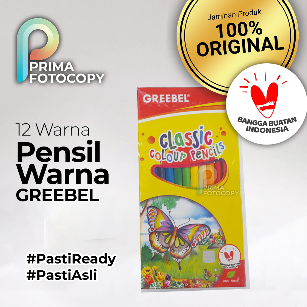 

Pensil Warna GREEBEL Colored Pencil Classic Color Pencils 12 Warna Klasik