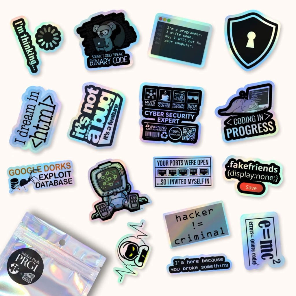 

[1 Pack] Sticker Hologram Programmer Premium Laminasi , Stiker Hologram Programmer Hacker Premium Dekorasi Laptop Tumblr Gitar